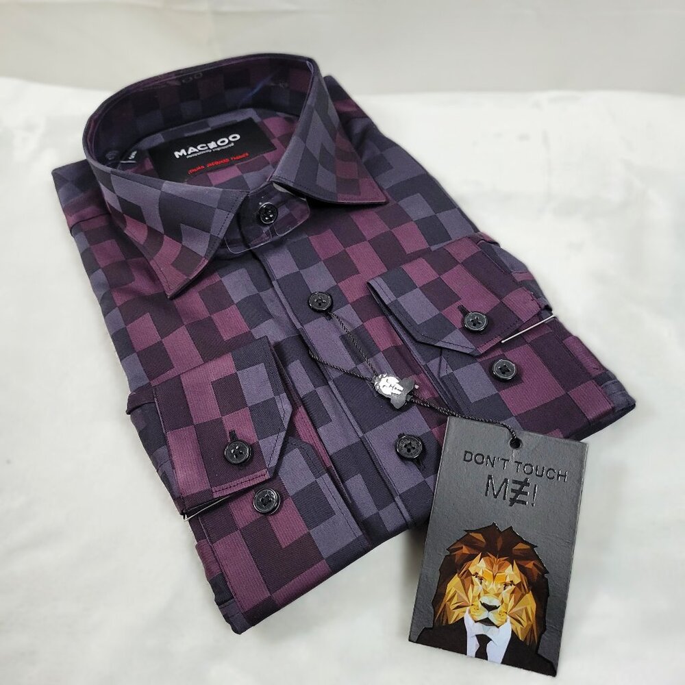MACEOO Fibonacci Labyrinth Purple Long Sleeved Shirt - Size 5  (X-Large)